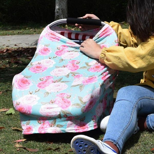 

cartoon multifunction stretchy baby car seat cover nursing breastfeeding shopping cart grocery trolley canopy 40jc stroller parts & accessor