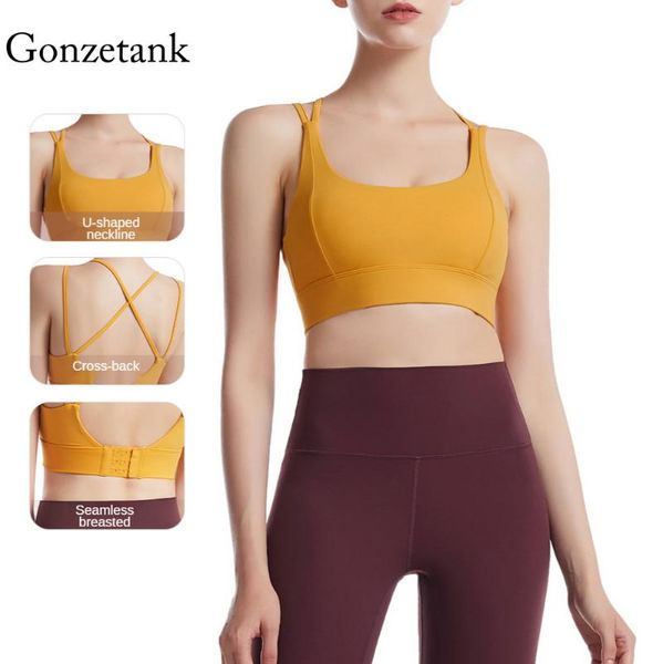 

yoga outfit 2021 women's sports bra beauty back fitness nude skin-friendly underwear buckle shockproof running