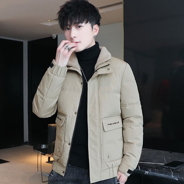 

2021 new male cotton plus quilled lapel jacket veet lambx6oi, Black;brown