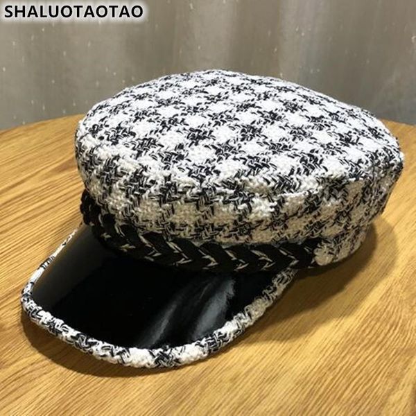 

berets shaluotaotao women's hat spring autumn fashion military hats elegant retro lady brands flat cap leisure sports snapback caps, Blue;gray