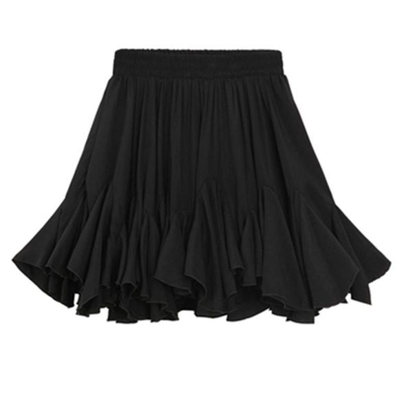 

skirts women short skirt cute female pleated summer sweet high waist solid color mini, Black