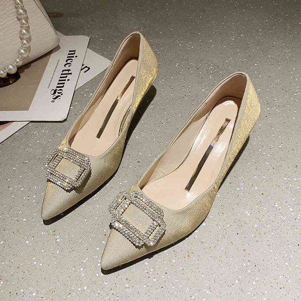 

dress shoes moda de luxo alta qualida bling cristal fivela apontou mÃ©dio fino sapatos saltos bombas senhora do escritÃ³rio casamento 8h56, Black