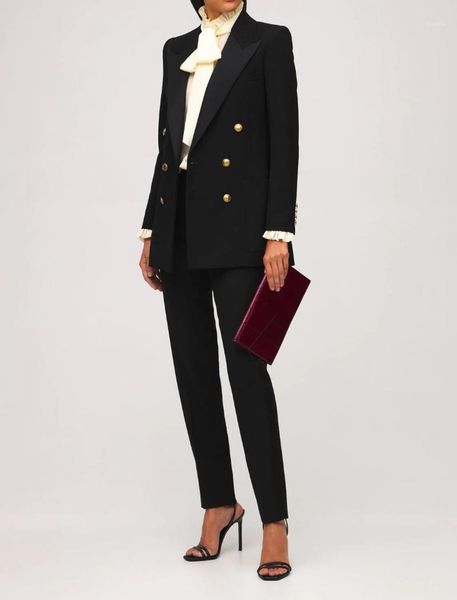 

women's suits & blazers office lady coat 2021 autumn arrival fashion double breasted slim patch pockets back splitted long blazer, White;black