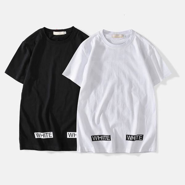 

american fashion brand classic youth hip hop cotton short sleeve men's and women's casual lovers short sleeve t-shirt, White;black