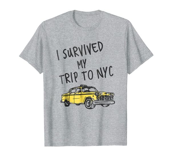 

i survived my trip to nyc travel t-shirt, White;black