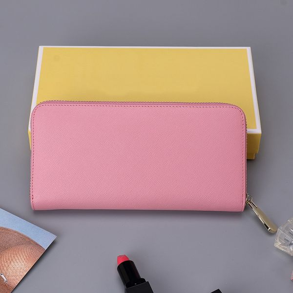 

7 colors wallets with box fashion women casual wallet famous single zipper ladies wallets female genuine leather purse, Red;black