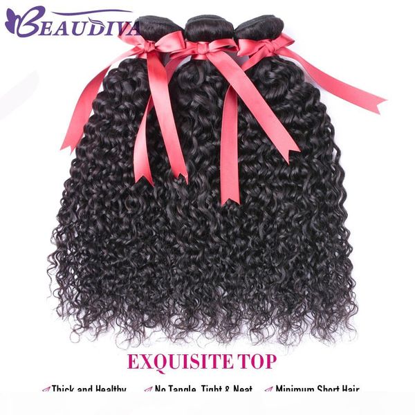 

beaudiva hair peruvian kinky curly hair 3 bundles full cuticle aligned curly weave human hair weaves tangle free, Black