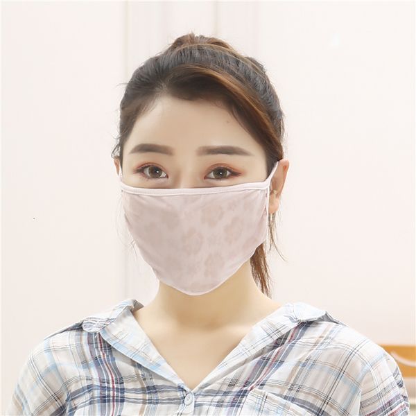

modal solid lined lace printed women's dust summer fangshan mask