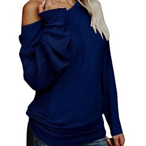

women's sweaters womens women outfits casual slash neck solid pullovers jumper knit wear autumn winter maglioni off the shoudler, White;black