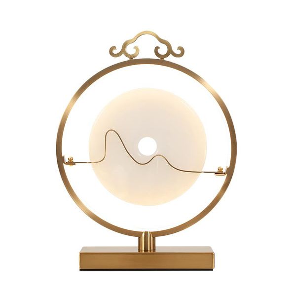 

light luxury modern new chinese creative designer showroom l lobby living room bedroom study simple jade table lamp