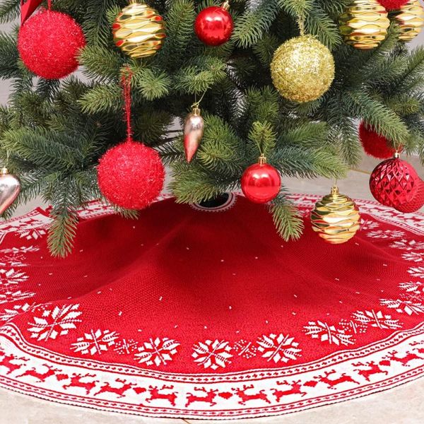 

christmas decorations gift knitted snowflake deer tree skirt apron