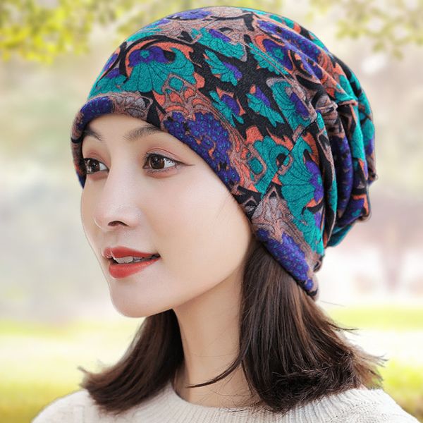 

brand caps hat women's fashion autumn and winter korean version thin headband multi-purpose hat neck cap, Blue;gray