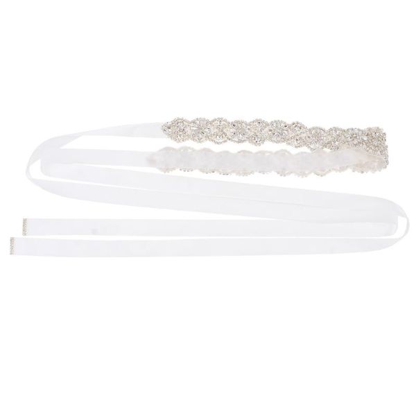 

wedding sashes 1pc bride belt dress accessory rhinestone decor (white)