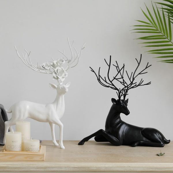 

decorative objects & figurines creative european deer ornaments resin living room decoration home modern wedding gift adornos para casa furn