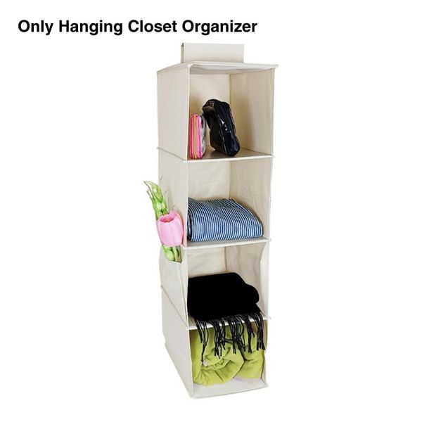 

storage boxes & bins 4 shelf easy install large capacity multifunction oxford cloth home wardrobe hanging closet organizer foldable scraf