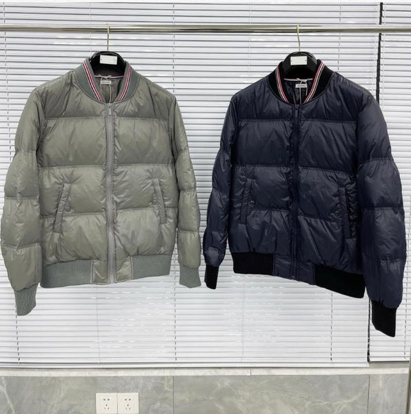 

men's down & parkas 2021 fashion brand men coats slim fit short jacket solid baseball uniform thick casual winter clothing, Black