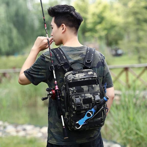 

fishing accessories tackle backpack water resistant gear storage bag large capacity chest for outdoor hiking