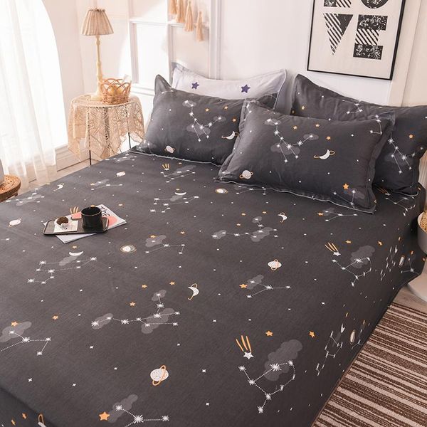 

starry sky printing cotton flat sheet sheets bed sheets bedsheet bed lines case single double for children adults #a