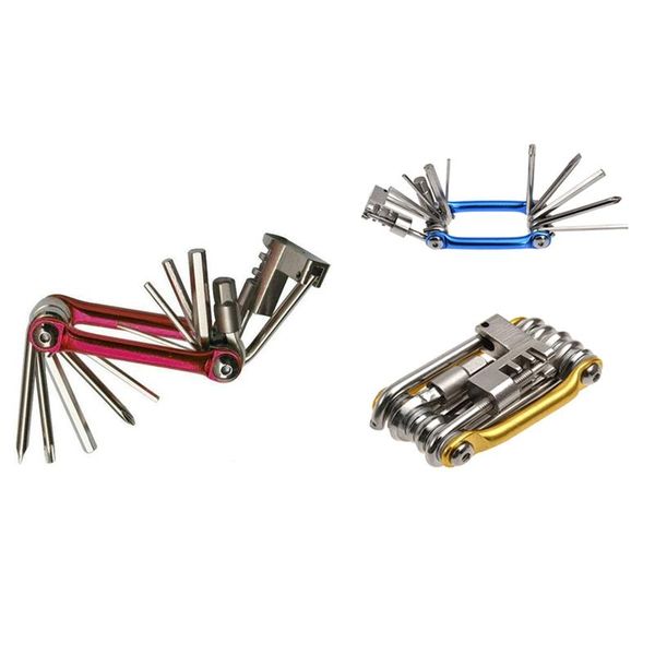 

tools 11 in 1 mini bicycle repairing tool set screwdriver + socket head wrench chain cutter portable multitool
