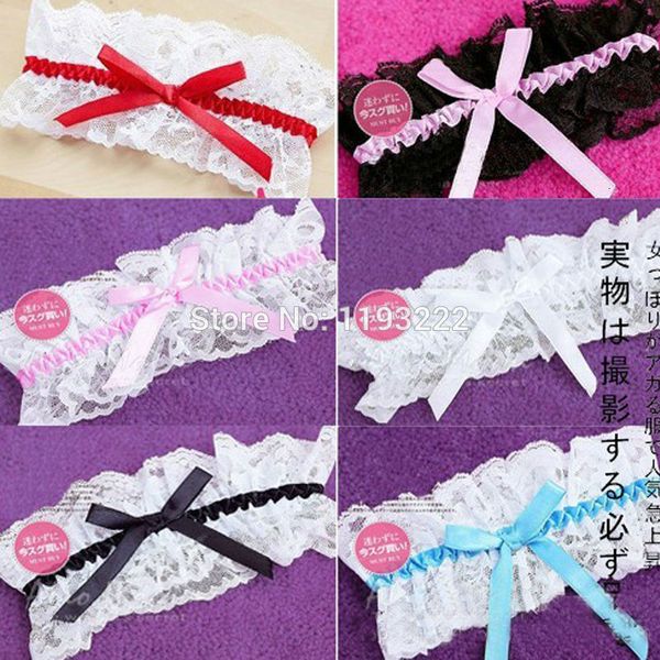 

lingerie cat garters harajuku briiloft bachelor party bridal blue ee flowers legs elastic tightrope, Black;white