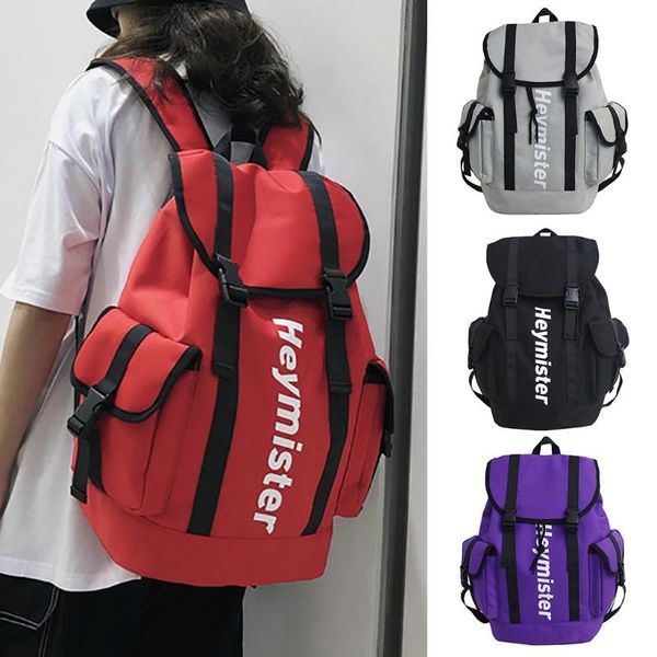 

backpack women's fashion letter backpack, drawstring buckle waterproof and anti-theft shoulder bag, leisure travel bag#g30
