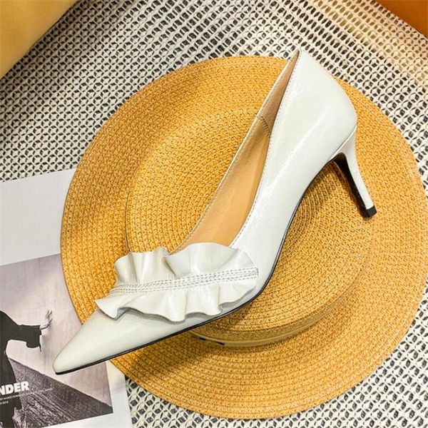 

dress shoes spring and autumn ladies high heels pointed toe stiletto black white yellow fashion party