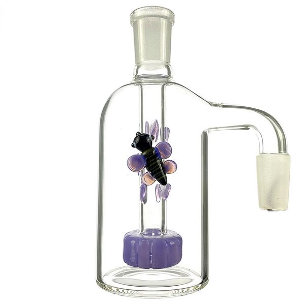 JEKE Das Aschefänger-Rauchzubehör im Bienenstil 90 45 Grad für Bongs aus Glas, Wasserpfeifen-Bubbler und blaue Dab-Ölplattformen