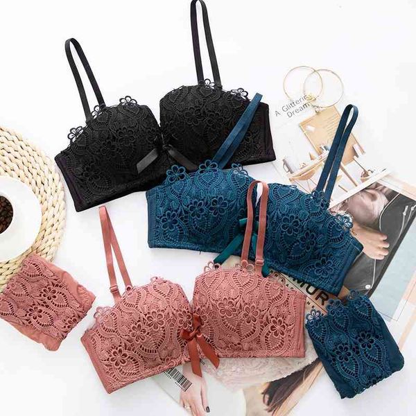 

special price a cup small no steel ring super close bra, Black;white