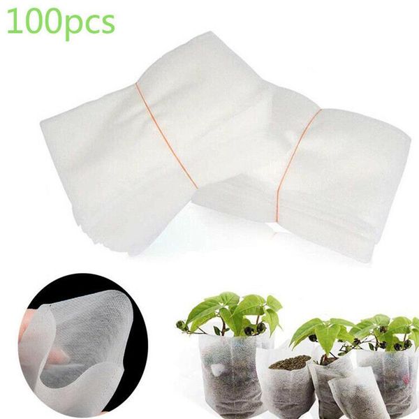 

100 pcs biodegradable non-woven nursery bags plant grow bags fabric seedling pots 22 sizes eco-friendly planting