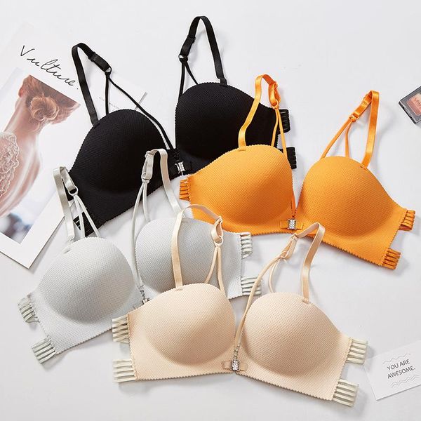 

women deep v bralette beauty back push up bras underwear vest padded wireless bra seamless lingerie brassiere, Red;black