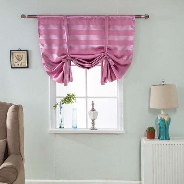 

curtain & drapes nordic pastoral style tie-up roman blackout window balloon shade bedroom balcony cafe kitchen decor 117*160cm