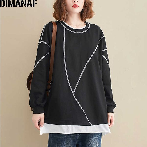 

plus size women hoodies sweatshirts lady shirts pullover black cotton loose casual oversize clothing spring 210531