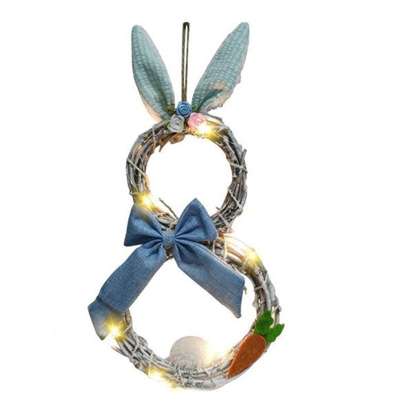 

easter vines circle wreath decoration with lights for home window pendant