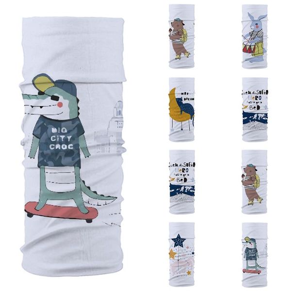 

scarves warm animals kids seamless bandana headband face mask tube scarf balaclava, Blue;gray