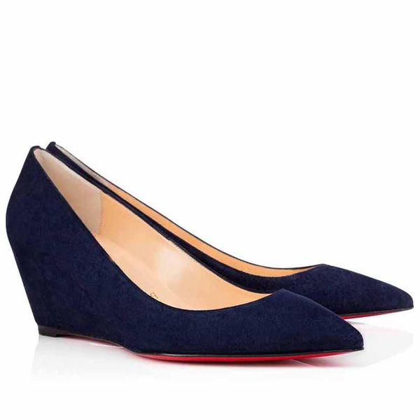 

brand red bottom women wedges heels pumps red soles woman party wedding shoes designs black suede dress shoes for womens