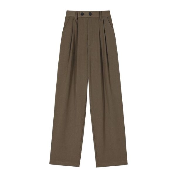 

fashion women straight pants 2021 high fashion ladies wide leg pants casual trousers, Black;white