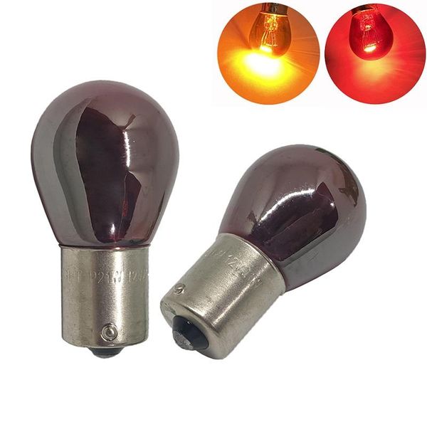 

emergency lights 2pcs chrome silver amber rear indicator bulbs 581 1157 1156 py21w turn signal tail brake light 12v parking sale