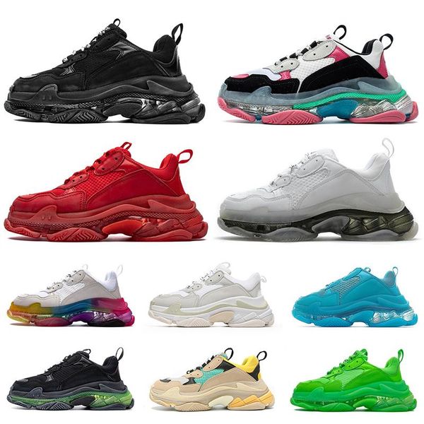 

fashion triple s designers crystal bottoms mens womens casual shoes luxury paris 17fw sneakers vintage dad platform women 2021 new reflectiv