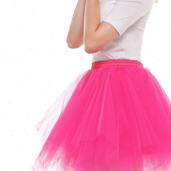 

women skirts vintage spring summers pleated gauze short skirt pink tutu dancing party female skirts faldas mujer, Black