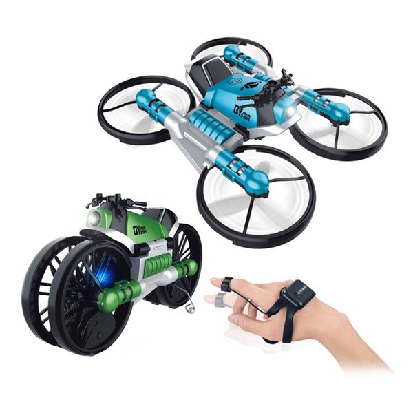 

2 in 1 watch control rc motorcycle folding rc quadcopter drone