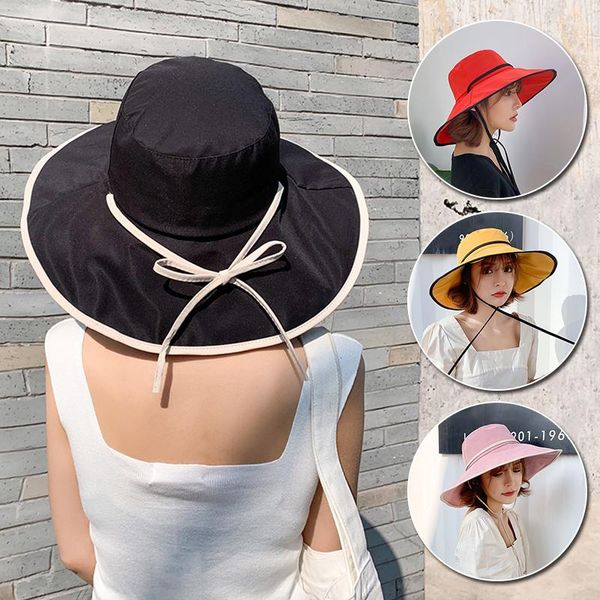 

wide brim hats fashion summer big panamanian sun hat for women beach fisherman cap visor anti-uv outdoor protection breathable sunscreen, Blue;gray