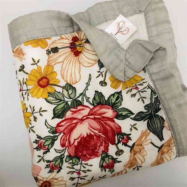 

four layer bamboo baby muslin blanket muslin tree swaddle better than aden anais baby/bamboo blanket infant wrap 210823