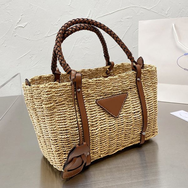 

designer women twine straw tote bag luxurys designers bags italy milano brand sunshine knitting beach handbags woman leather patchwork totes