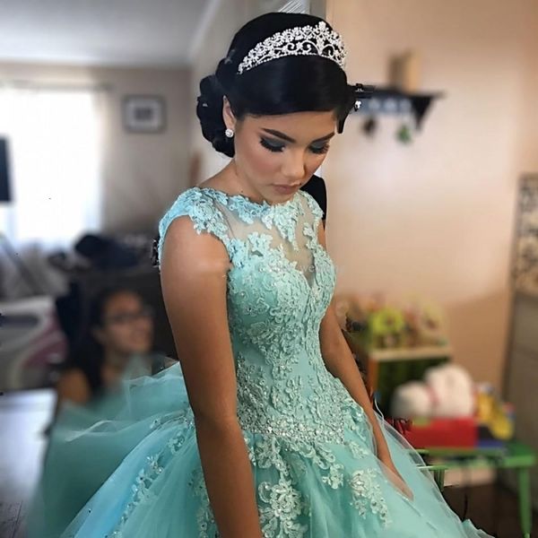 

blue 2021 new ball gown quinceanera lace appliques beaded sweet 16 long prom es custom made evening gowns udrr, Black