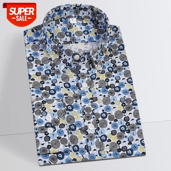 

pure cotton men's print shirt full sleeve casual youthful fashion print shirts for male regular fit pocketless comfortable soft #ps7d, White;black
