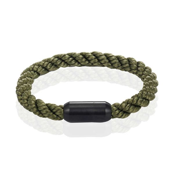 

fashion lovers stainless steel magnetic buckle leather rope bracelet valentine's day gift jewelry, Golden;silver