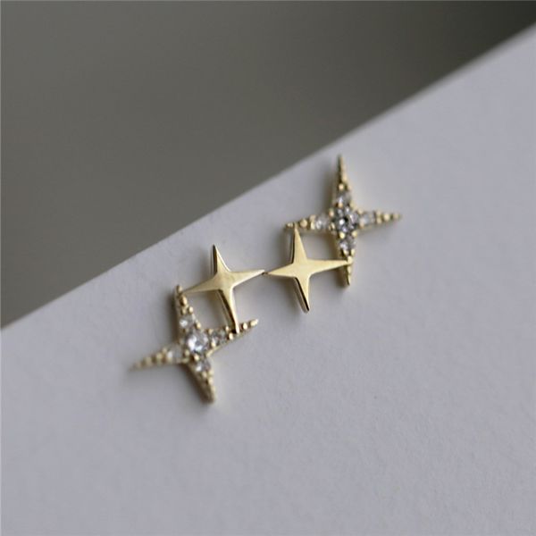 

style simple small smooth micro inlaid star earrings star
