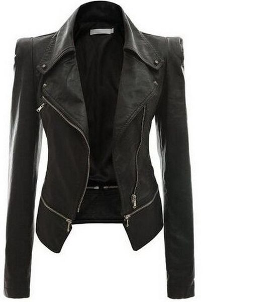 

women's jackets explosive fall/winter 2021 clothing motorcycle leather jacket coat zipper two-wear, Black;brown