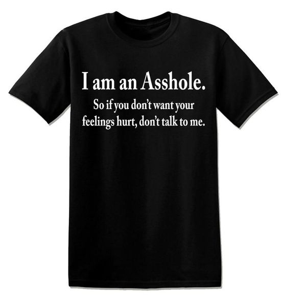 

men's t-shirts 2021 summer t-shirt i am an asshol printed pattern hip-hop street casual short-sleeved pure cotton high-quality, White;black