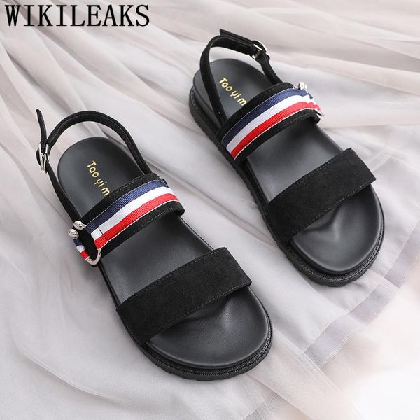 

sandals ladies summer casual beach womans shoes fashions 2021 zapatos de mujer plataforma bayan ayakkabi sapatos, Black